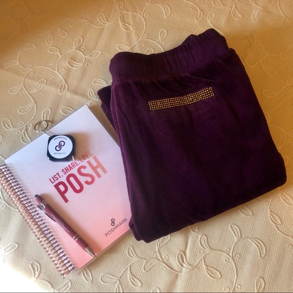 Miss Me Burgundy Velour Lounge Pants